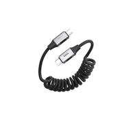 Hagi avo USB C a spirale, 4.9FT USB4 240W Caricabatteria da auto con | Ricarica rapida da 240 W, trasferimento dati 20 Gbps, uscita video 4K a 60 Hz, CarPlay e Android Auto