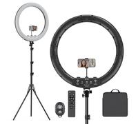 Hagibis - Kit di luce ad anello da 21 pollici, esterno, 55 W, 5600 K, luce LED dimmerabile, supporto treppiede e supporto per telefono, telecomando, borsa da trasporto, CRI 97+ 2540lux, per