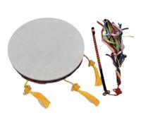 HAGJII Naturale Pelle Di Pecora Tamburo Sciamanico A Lato Singolo Tamburo A Mano Con Frusta Colorata Professionale Tamburo A Cornice Percussioni Musica Spirituale(2-piece set,43CM_PLAIN)