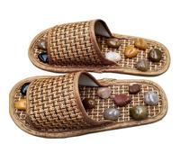 HAGJII Pantofole Da Massaggio Massaggiatore Plantare A Ciottoli Rilascio Miofasciale Pantofole Per Digitopressione Antiscivolo Scarpe Da Massaggio Sollievo Dal Dolore Da Neuropatia(Brown,37-38 EU)