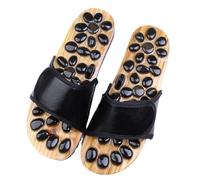 HAGJII Pantofole Per Digitopressione Con Pietre Naturali Pantofole Da Massaggio Sollievo Dallo Stress Miglioramento Della Circolazione Scarpe Da Massaggio(Nero,43-44 EU)