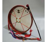 HAGJII Pelle Tamburo Sciamanico Bodhran Con Manico Cerchio In Legno Di Salice, Tamburo A Cornice Con Bacchette Borsa Per Lo Yoga Meditazione Tamburo A Mano Strumento Spirituale(43cm,Translucent goatsk