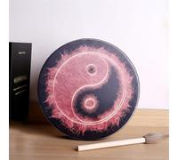 HAGJII Piccolo 9,84 Pollici Tamburo Sciamanico Pelle Di Pecora Percussione Tamburo Siberiano Con Bacchette Per La Guarigione Musicale, Nativo Americano Tamburo A Mano(Gossip)