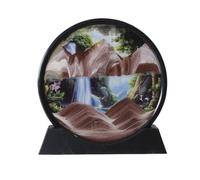 HAGJII Sabbia in Movimento 3D Arte De Arena En Movimiento con Base Integrata per Una Facile Esposizione, Arte della Sabbia in Movimento per L'alleviamento dello Stress(Brown,12in)