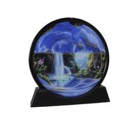 HAGJII Sabbia in Movimento 3D Arte De Arena En Movimiento con Base Integrata per Una Facile Esposizione, Arte della Sabbia in Movimento per L'alleviamento dello Stress(Blu,7in)