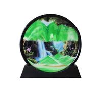 HAGJII Sabbia in Movimento 3D Arte De Arena En Movimiento con Base Integrata per Una Facile Esposizione, Arte della Sabbia in Movimento per L'alleviamento dello Stress(Verde,12in)