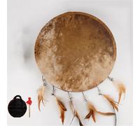 HAGJII Tamburo Sciamanico Con Pelle Di Bufalo Design Nativo Americano, 16/18/20 Pollici Tamburo Rituale E Musica Spirituale Fatto A Mano Tamburo A Cornice, Tamburo A Mano(Original color model 40cm)