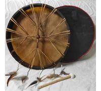 HAGJII Tamburo Sciamanico Fatto A Mano Guaritore Del Suono Tamburo A Cornice Musica Spirituale, Tamburo Indonesiano Con Bacchetta E Borsa Tamburo A Mano Guaritore Del Suono(45cm,Cross)