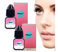 HAGNA 2 Pezzi Colla Ciuffetti Ciglia Waterproof, Colla Ciglia Finte Ciuffetti, Impermeabile A Lunga Durata Extension Forte 1-2S Tempo Di Asciugatura Tenuta, 5Ml