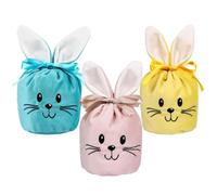 HAGNA 3 Pezzi Sacchetti Caramelle Compleanno Bambini, Sacchetti Compleanno Bambini, Sacchetti Orecchie Di Coniglio Borsa Di Regalo Per Festa Partito Nozze Pasqua Feste Di Compleanno(C)