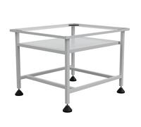 HAGO 24 | Base per lavatrice bianco 62,5 x 53,5 x 45 cm | Aiuto per il carico | Podio con ripiano estraibile | Estrattore | Acciaio | Antiscivolo | Regolabile in altezza | Portata 150 kg
