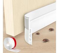 HAGOT 1 Pezzi Paraspifferi Porta Blindata,Paraspifferi Sottoporta Guarnizione Sottoporta per Porte, Blocca Aria Fredda, Rumore e Polvere, Installazione Rapida e Facile, 100x5cm (Bianco)