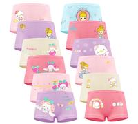 HAGOT 12 Pezzi Boxer Bambina, Confezione Slip Elasticizzato Intimo in Morbido Cotone, per la Fascia età 4-9 Anni