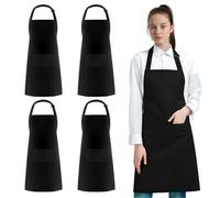 HAGOT 4 Pezzi Confezione Grembiuli da Cucina Regolabili, Grembiuli Unisex Con Tasca per Cucina,Cottura, Barbecue, Caffè, Ristorante