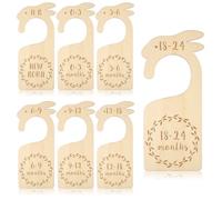 HAGOT 7 Pezzi Divisori Armadio Neonato, Divisori Guardaroba Bambini a Forma Cartone Animato, Separatori per Guardaroba in Legno Sicuri per Suddividere i Vestiti del Bambino 0-36 Mesi