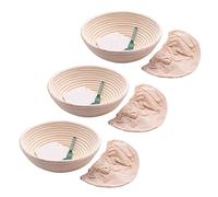 Hagsnec 3 x 10 cestini per il controllo del pane - cestino per il controllo del banneton + raschietto per pasta + pane zoofo - set di cestini per pasta naturale e professionale per la casa, panettiere