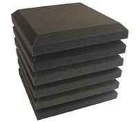 Hagsnec 6 pezzi Studio Acustica Schiuma Protezione Suono Piastrelle Studio KTV Assorbimento Rumore Schiuma Quadrata, 25 X 25 X 5 Cm