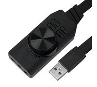 Hagsnec Adattatore per scheda audio USB 7.1 Canali 3.5mm Interfaccia Audio USB2.0 Microfono Auricolare Universale per Computer Scheda audio