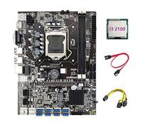 Hagsnec B75 ETH Mining Scheda Madre 8XPCIE a USB+I3 2100 CPU+6Pin a 8Pin +SATA LGA1155 B75 Minatore Scheda Madre