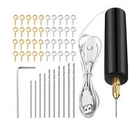 Hagsnec Set di trapani elettrici in resina, inclusi a occhio, strumenti per punte elicoidali, mini trapano elettrico per fai da te