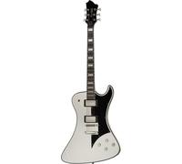 Hagstrom - Chitarra elettrica a 6 corde, corpo solido, colore nero (FANT-BLK), bianco