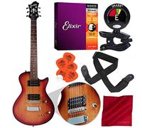 Hagstrom ultra Swede ESN chitarra elettrica tabacco sunburst con accordatore a clip, corde, plettri e Accessory Bundle