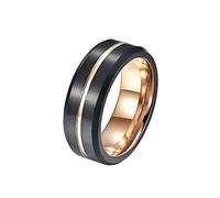 HAGTRB Anelli di tungsteno KNBOB in carburo per uomini oro blu/rosa, anelli di fidanzamento spazzolato da 8 mm al centro e fascia