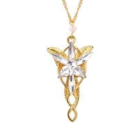 HAGTRB Collana The Elves Princess Crystal Crystal Silver Colore Cubic Zirconia Stone Ciondolo per Regalo per matrimoni da donna