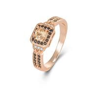 HAGTRB CWZZWS Women's Rose Gold Chocolate White and Brown Cubic Zirconia Dichiarazione di zirconia Anelli di nozze nera per donne Diamond Diamond Ringono di champagne Ringi di cocktail (8#)
