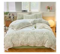 HAGTRB Set di Trapunta Queen Fluffy Four Piece Set Floral Sholved Telefie Set lattiera Set di Biancheria da Letto Morbida (Rosa, Regina)