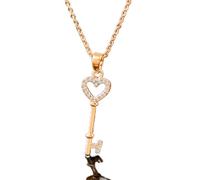 HAGTRB Sweet Micro Pave Crystal Heart Key Collana a sospensione per le donne Gioielli da sposa Oro Rosa Silver Colore
