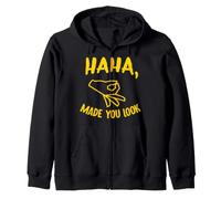 Haha Made You Look Funny Finger Circle Hand Game Gag Felpa con Cappuccio