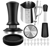 HahaGo Set di 22 Tamper per caffè da 53 mm, per Espresso Espresso da 53 mm, con ago, Cucchiaio da mescolare, brocca per schiumare, Penna e Stencil Decorativi, Accessori per Espresso