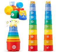 hahaland Giochi Bambini 1 Anno, Cubi Impilati Montessori 10 Pezzi