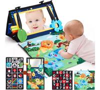 hahaland Giochi Montessori 0 3 6 12 Mesi Specchio Neonato, Libro Sensoriale con Specchio, Tummy Time Neonati Bianco e Nero Giocattoli Educativi