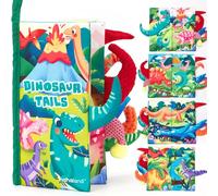 hahaland Libri di Stoffa Neonato 0-6 Mesi, Libretto Dinosauri Sensoriali