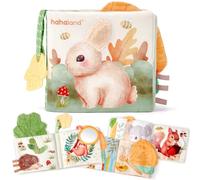 hahaland Libro di Stoffa Neonati 0-6 Mesi, Morbidi Animali Interattivo | Libro Tattile con Peluche Animali e Specchio, Giochi Sensoriali, Tummy Time Neonato, Gioco Passeggino 0 3 6 9 mesi