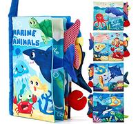 hahaland Libro Tattile Neonato 0-6 Mesi, Libri di Stoffa 12 Animali Marini | Giochi Sensoriali Interattivi, Parti Tattili, Tummy Time, Primi Giochi Educativi, Regalo Bimbo Bimba 0 3 6 Mesi