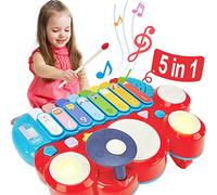 hahaland Pianoforte per Bambina 2 anni - Gioco Bambino Xilofono Strumento Musicale Educativi Regalo per Bimbo Bimba 18 24 mesi