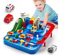 hahaland Pista Macchinine Bambini 3 Anni, Set Pista da Corsa con 3 Auto