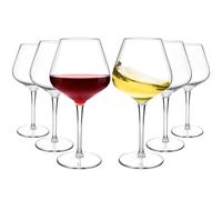 HAHASHOW Bicchiere da Vino Tritan Plastica Calici Vino 530ml, Set di 6 | Calici plastica rigida lavabili, Resistente agli urt, Senza BPA, Ideali per campeggio, piscina, feste e perfetti come regalo