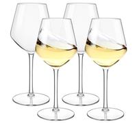 HAHASHOW Divino Calice Vino Plastica Bicchiere da Vino 355ml, Set di 4 | Calice Vino Bianco e Rosso in Tritan, Lavabile in lavastoviglie, Senza BPA, Ideale per campeggio, picnic, feste e piscina