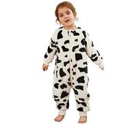 HAHASHOW Sacco Nanna Invernale 2.5 Tog per Bambini 9-18 Mese, Mucca | Flanella calda, Facile da mettere e togliere, con Cerniera, Lavabile in lavatrice, con piedini e maniche, Autunno e Inverno