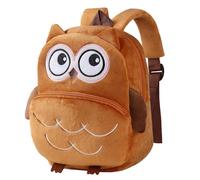 HAHASHOW Zainetto Asilo Bambino 2-4 Anni Zaino Asilo Bimba e Bimbo in Peluche con Design Animali Carini per Asilo e Viaggi (Gufo marrone)