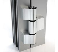 Hahn - Nastro per porta 4 AT, 3 pezzi con vite di ancoraggio 20/86/58 mm, in alluminio anodizzato argento