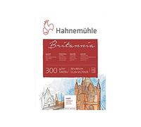 Hahnemühle - Blocco incollato 4 lati - Britannia - 30 x 40 cm - 300 g/m² - 12 fogli - grana fine