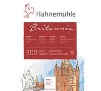 Hahnemühle Britannia - Blocco incollato 4 lati, 12 fogli, 42 x 53 cm, 300 g/m²