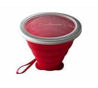 Hahnemühle Tazza pieghevole con coperchio, in silicone, 270 ml