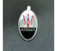 HAHYHL Emblema per Maserati Quattroporte 2016-2025,Nero griglia Anteriore Logo Stemma Bagagliaio Cofano Posteriore Lettere Adesivo Distintivo Metallo Decorazione Accessori Styling Modifica