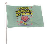 "HAI APERTO IL MIO CUORE" 2x3 piedi, resistente striscione decorativo per esterni, bandiere di benvenuto per patio, bandiere primaverili per cortile